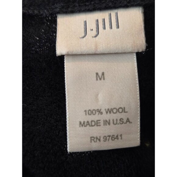 J. Jill Women's Cardigan Sweater Button Up Wool Roundneck Black Size M Classic - Picture 6 of 6